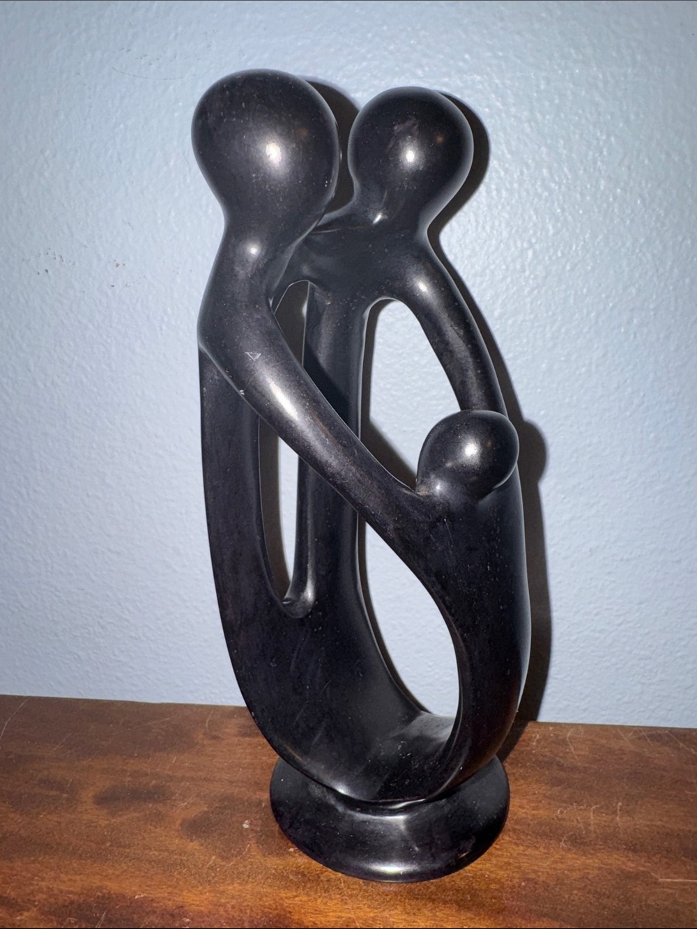 Kenyan Hand-Carved Soapstone “Circle of Love”  8” Family Sculpture